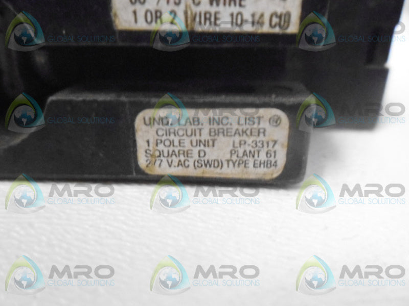 SQUARE D EHB4120 CIRCUIT BREAKER *USED*