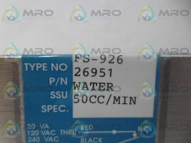 GEMS FS-926 SENSOR FLOW SWITCH *NEW NO BOX*
