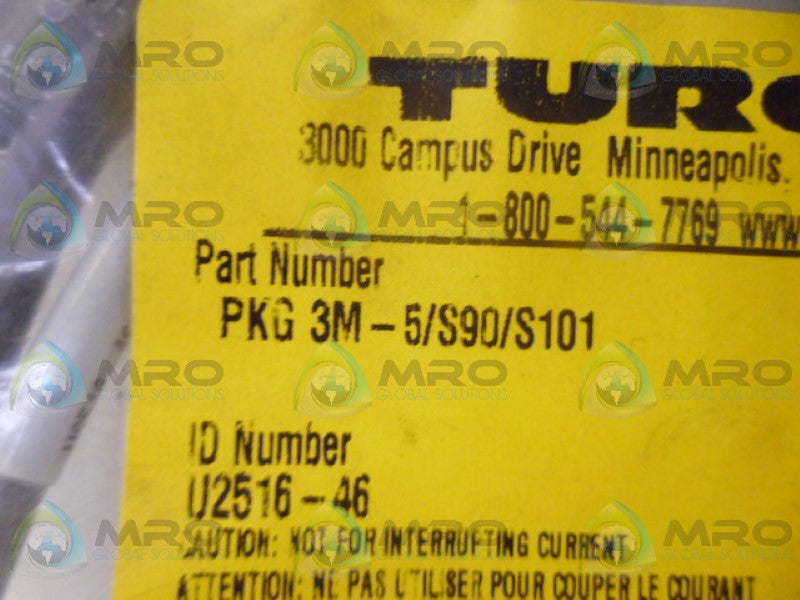 TURCK PKG3M-5/S90/S101 CORDSET *NEW IN FACTORY BAG*
