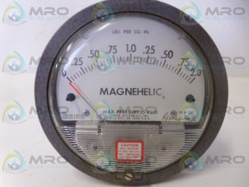 DWYER 2202 PRESSURE GUAGE 2PSI *NEW IN BOX*