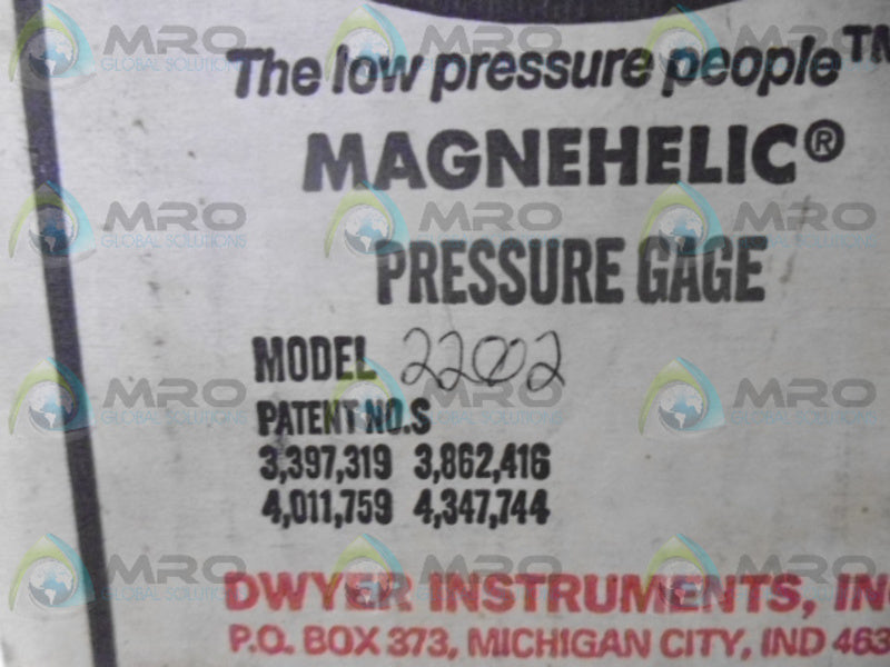 DWYER 2202 PRESSURE GUAGE 2PSI *NEW IN BOX*