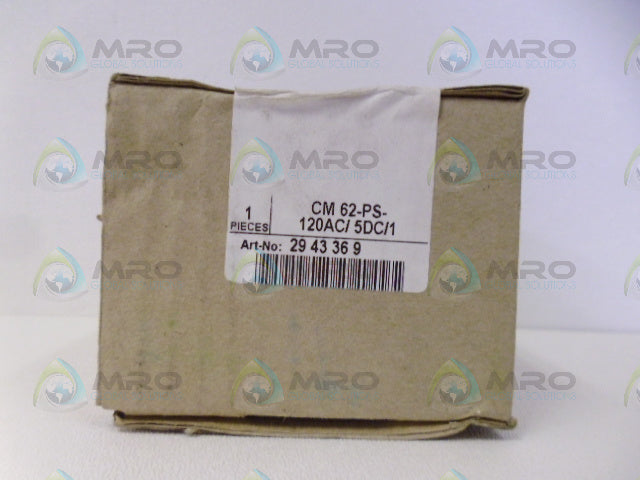PHOENIX CM 62-PS-120AC/5DC/1 POWER SUPPLY *FACTORY SEALED*