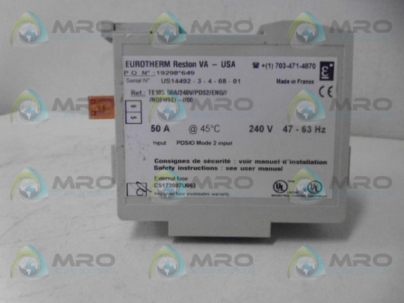EUROTHERM TE10S50A/240V/PDS2/ENG///NOFUSE/-/ SOLID STATE RELAY *NEW NO BOX*