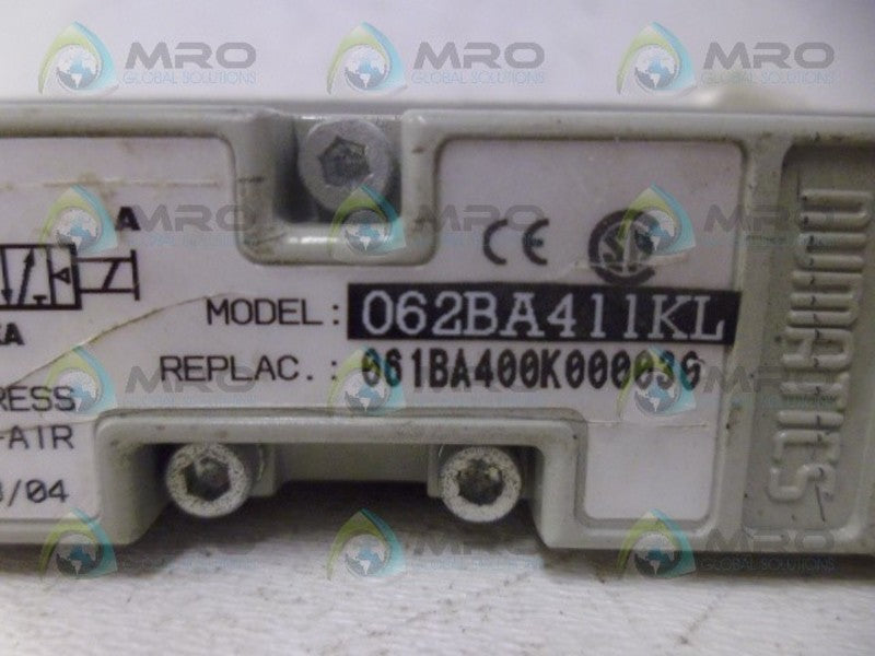 NUMATICS 062BA411KL SOLENOID VALVE W/ MANIFOLD BLOCK *NEW NO BOX*