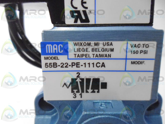 MAC 55B-22-PE-111CA SOLENOID VALVE *NEW IN BOX*