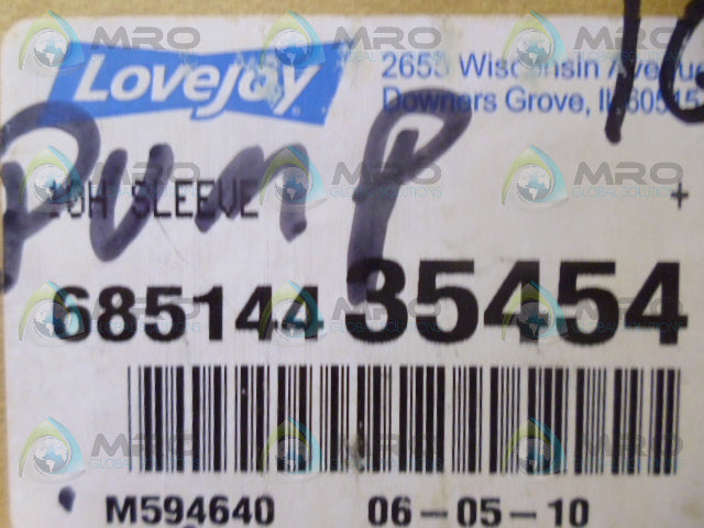 LOVEJOY 68514435454 SLEEVE 10H *NEW IN BOX*