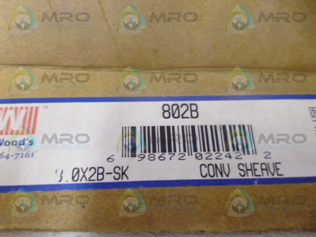 TB WOODS 802B SHEAVE 8.0X2B-SK *NEW IN BOX*