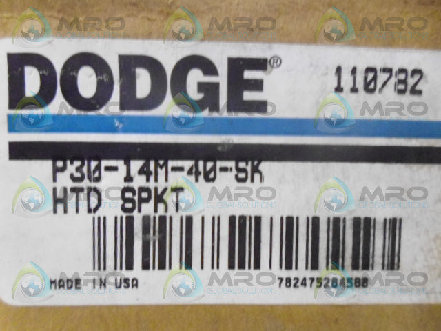 DODGE 110782 SPROCKET P30-14M-40-SK *NEW IN BOX*