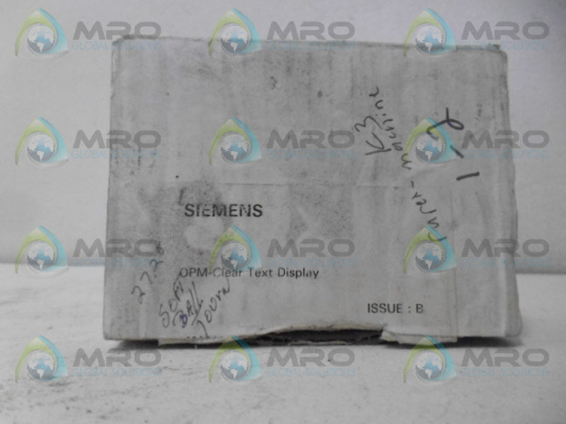 SIEMENS 6SE3190-0XX87-8BF0 OPM-CLEAR TEXT DISPLAY NSMP