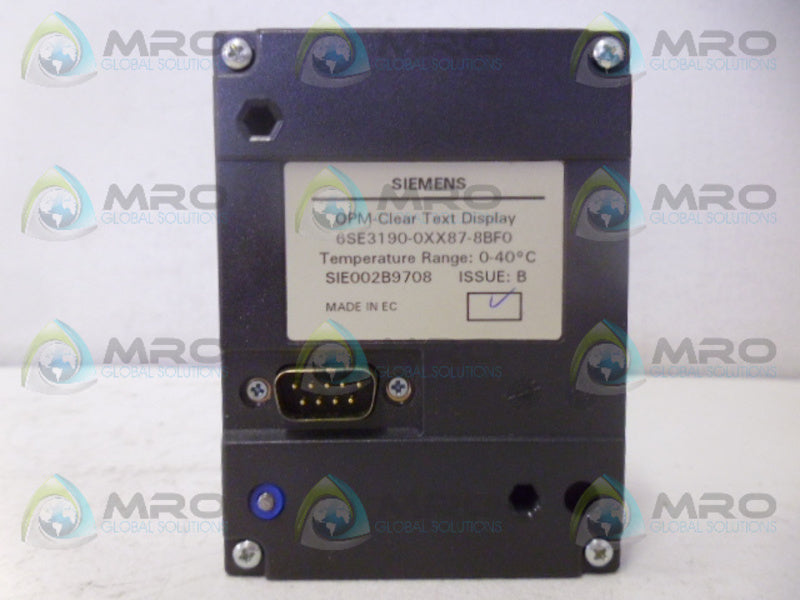 SIEMENS 6SE3190-0XX87-8BF0 OPM-CLEAR TEXT DISPLAY NSMP