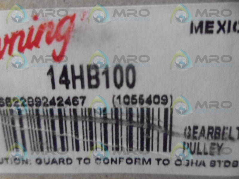 BROWNING 1055409 14HB100 TIMING BELT PULLEY NSMP