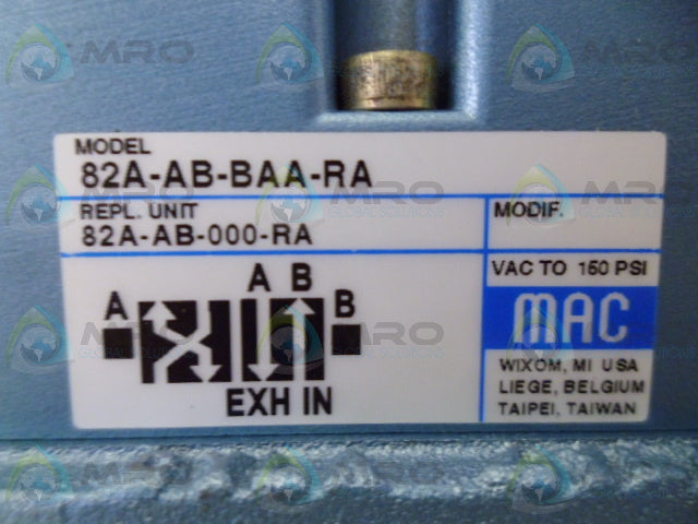 MAC 82A-AB-BAA-RA VALVE *NEW IN BOX*
