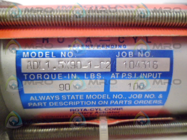 ROTA-CYL ADL1.5X90-1-C2 ROTARY ACTUATOR *NEW NO BOX*