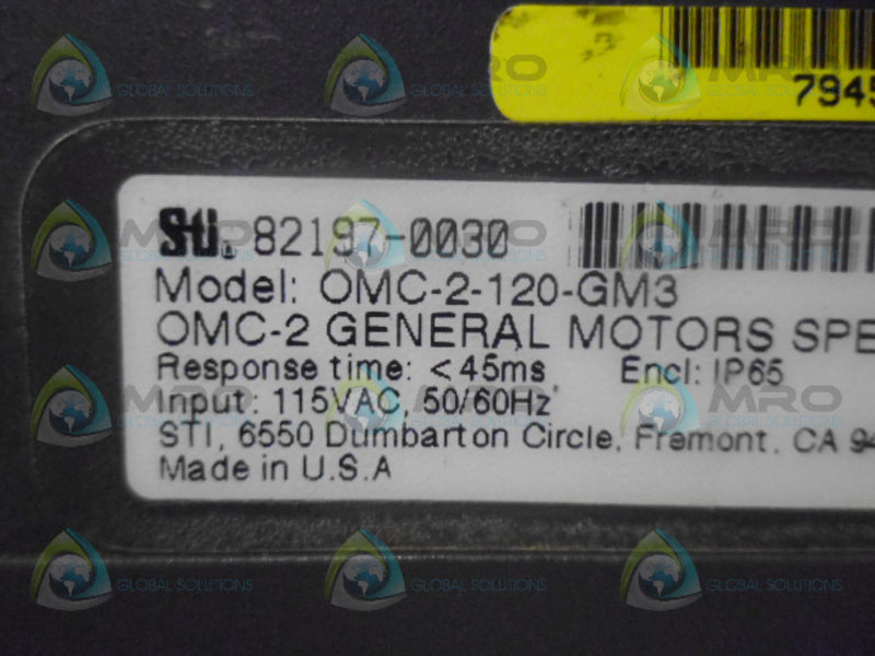 STI 82197-0030 OMC-2-120-GM3 OPTOMAT CONTROLLER * USED *