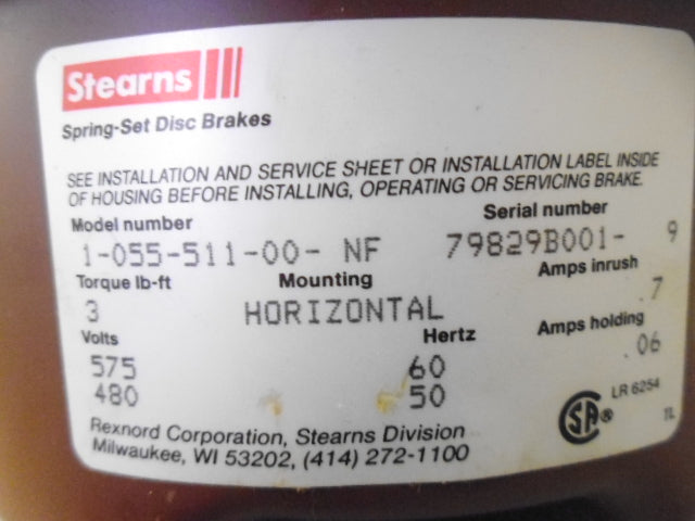 STEARNS 1-055-511-00-NF DISC BRAKE *NEW IN BOX*