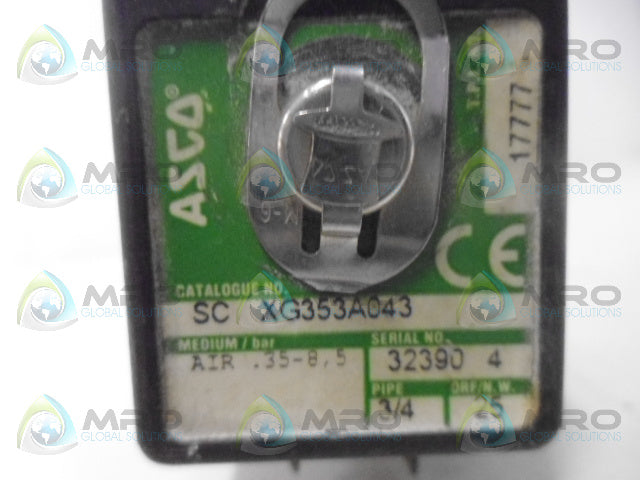 ASCO SC XG353A043 SOLENOID VALVE *USED*