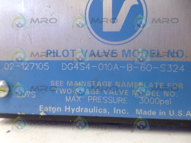 VICKERS DG4S4-010A-B-60-S324 VALVE (AS PICTURED) *NEW NO BOX*