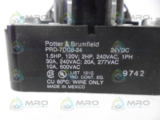 POTTER & BRUMFIELD PRD-7DG0-24 RELAY *NEW NO BOX*