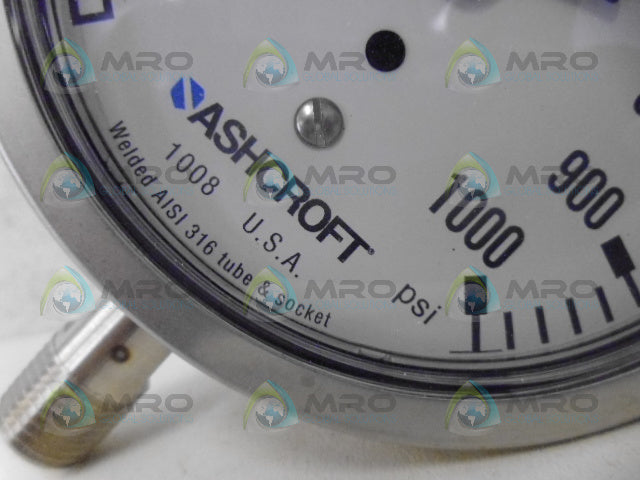 ASHCROFT 10-1008-SL-02L-1000# DURALIFE GUAGE *NEW IN BOX*