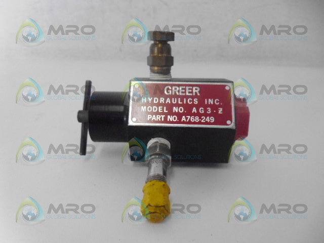 GREER AG3-Z VALVE *NEW NO BOX*