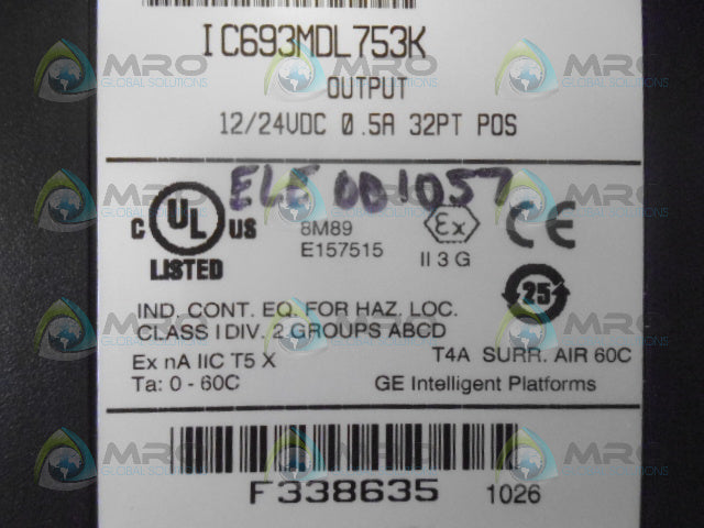 GE FANUC IC693MDL753K OUTPUT MODULE *NEW NO BOX*