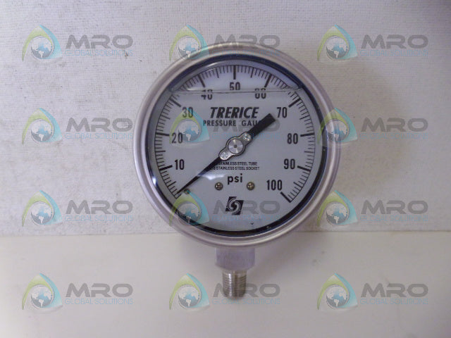 TRERICE 700LFSS4002LA110 PRESSURE GUAGE 100 PSI *NEW IN BOX*