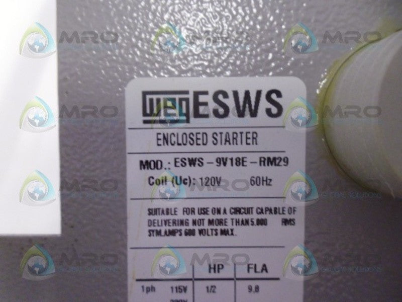 WEG ESWS-9V18E-RMZ9 ENCLOSED STARTER *NEW NO BOX*