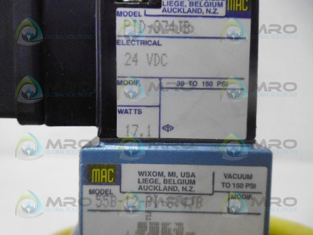 MAC 55B-12-PI-874JB SOLENOID VALVE (AS PICTURED) *NEW NO BOX*
