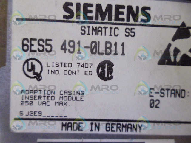 SIEMENS SIMATIC S5 6ES5491-0LB11 ADAPTER CASING *USED*