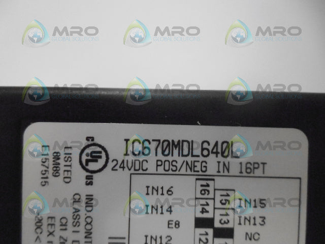 GE FANUC IC670MDL640L POS/NEG INPUT MODULE *NEW IN BOX*