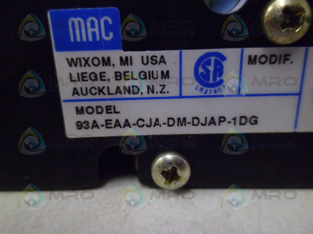 MAC 93A-EAA-CJA-DM-DJAP-1DG SOLENOID VALVE *NEW NO BOX*