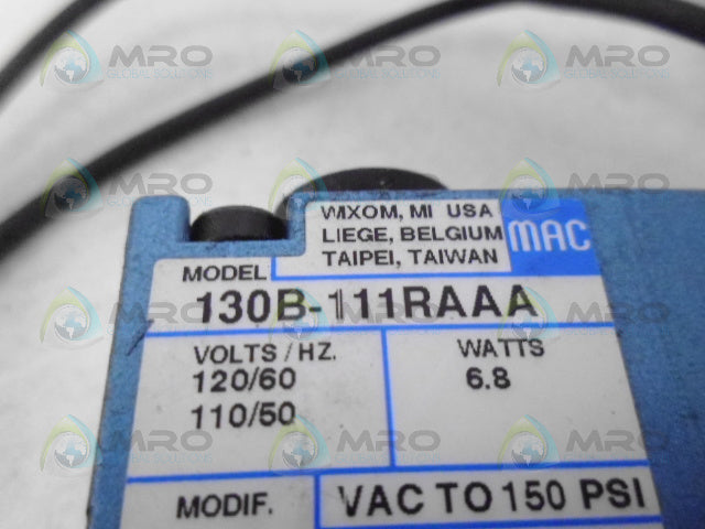MAC 130B-111RAAA SOLENOID VALVE *USED*