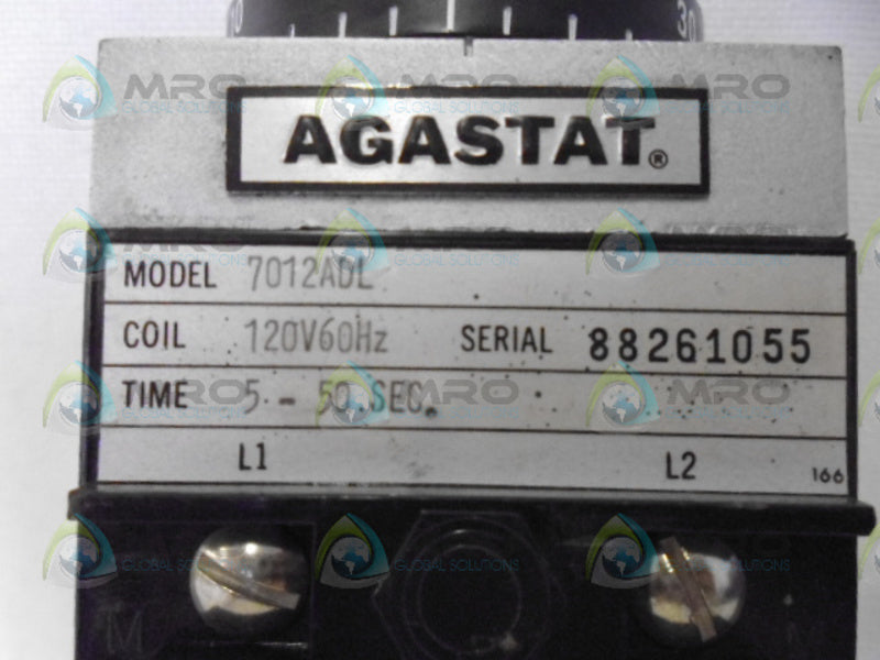 AGASTAT 7012ADL TIME DELAY RELAY 5-50 SEC. *NEW NO BOX*