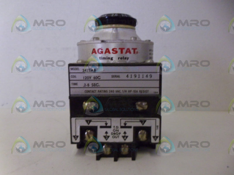 AGASTAT 2422AB TIMING RELAY (.2-5 SECONDS) *NEW NO BOX*