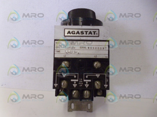 AGASTAT 7012ACL TIMING RELAY (1.5-15 SECONDS) *NEW NO BOX*