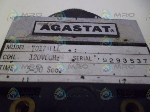 AGASTAT 7012ADLL TIME DELAY RELAY 5-50 SEC. *NEW NO BOX*