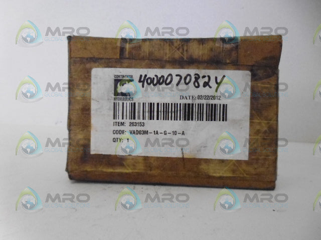 CONTINENTAL VAD03M-1A-G-10-A  DIRECTIONAL CONTROL VALVE *NEW IN BOX*