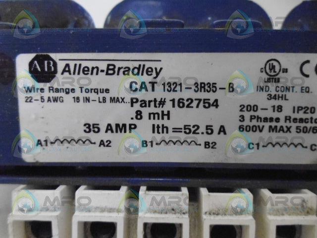 ALLEN BRADLEY 1321-3R35-B LINE REACTOR *USED*