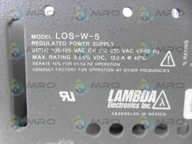 LAMBDA LOS-W-5 REGULATED POWER SUPPLY *USED*