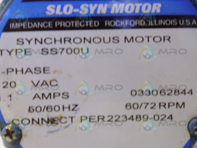 SUPERIOR ELECTRIC SS700U SYNCHRONOUS MOTOR *USED*