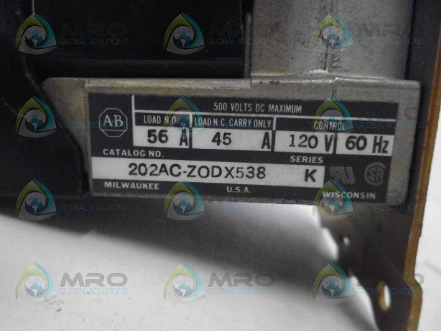 ALLEN BRADLEY 202AC-ZODX538 SER. K *USED*