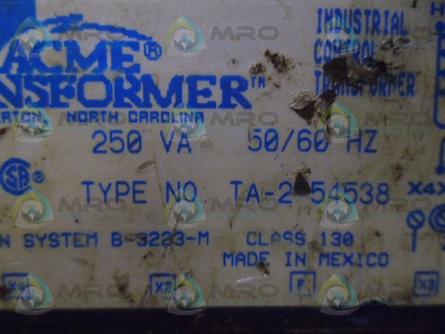 ACME TA-2-54538 TRANSFORMER *USED*
