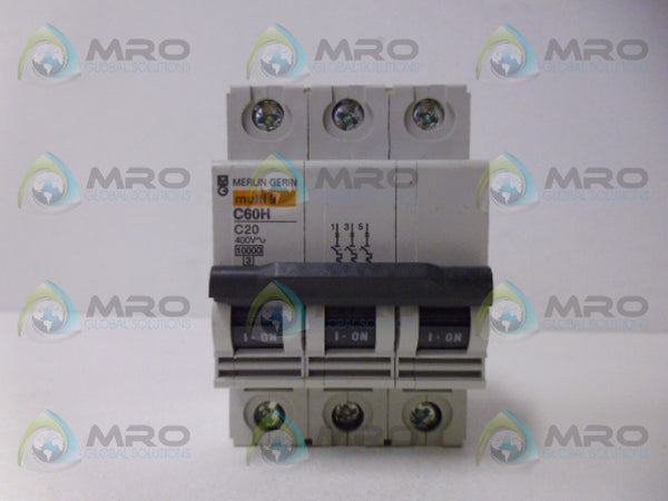 MERLIN GERIN C60H C20 CIRCUIT BREAKER 3P 20A NSNP