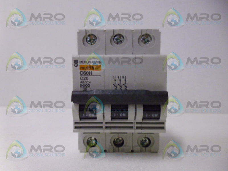 MERLIN GERIN C60H C20 CIRCUIT BREAKER 3P 20A NSNP