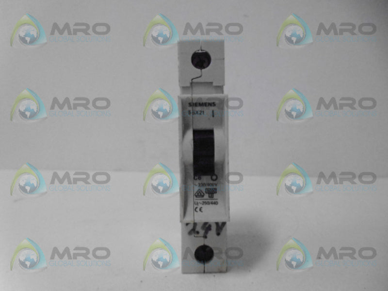 SIEMENS 5SX2106-7 CIRCUIT BREAKER 6A *USED*