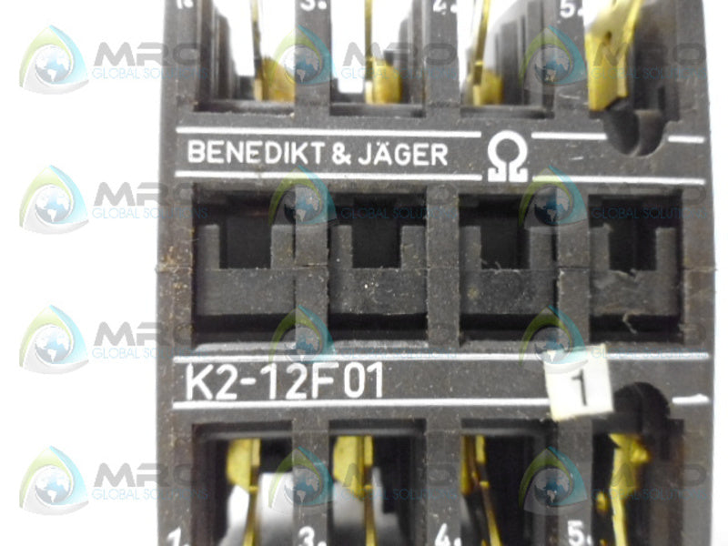 BENEDIKT AND JAGER K2-12F01 CONTACTOR *NEW NO BOX*