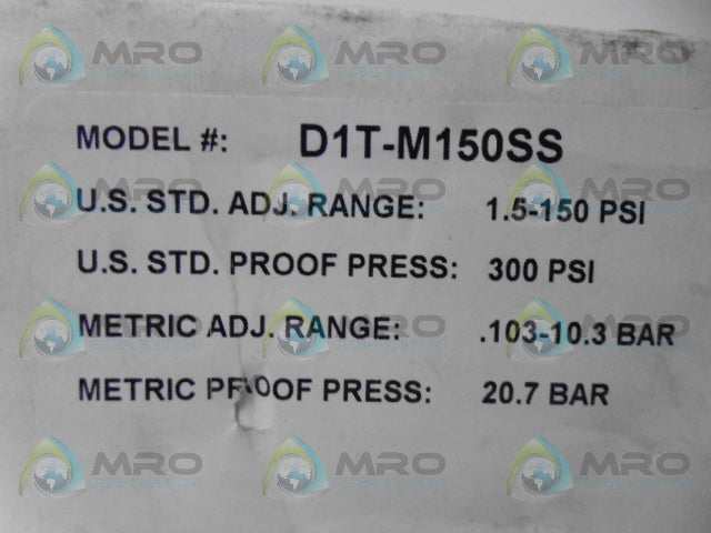 BARKSDALE D1T-M150SS ACTUATED SWITCH 1.5-150PSI *NEW IN BOX*