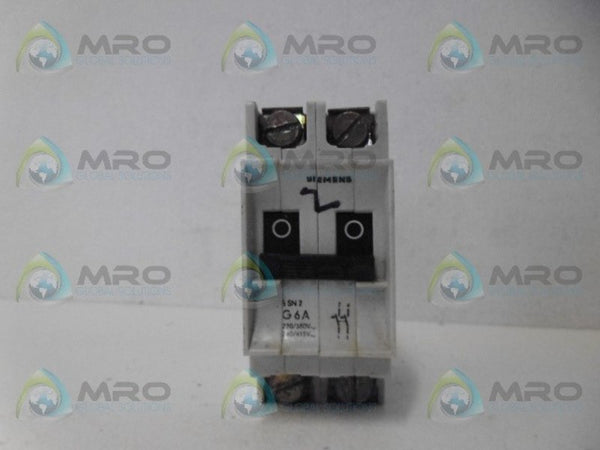 SIEMENS 5SN2 G6A CIRCUIT BREAKER 2P 6A  UNMP