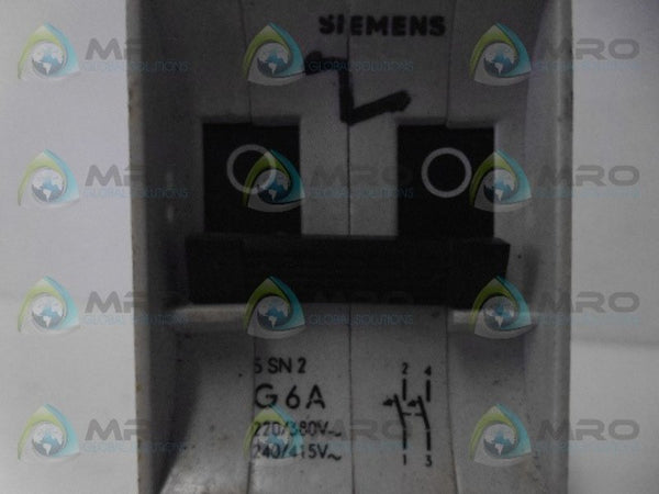 SIEMENS 5SN2 G6A CIRCUIT BREAKER 2P 6A  UNMP