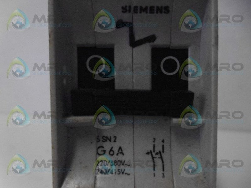 SIEMENS 5SN2 G6A CIRCUIT BREAKER 2P 6A  UNMP